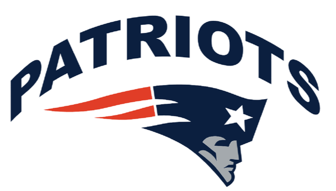 Patriots logo in red white and blue