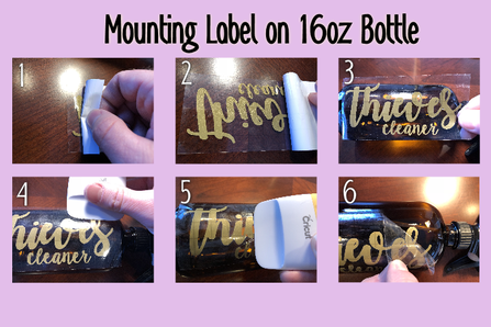 How to mount a Thieves Cleaner label on a 16 ounce bottl