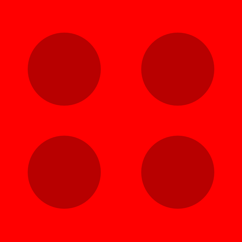 2 by 2 red two tone Lego brick in a 2 layer SVG format.