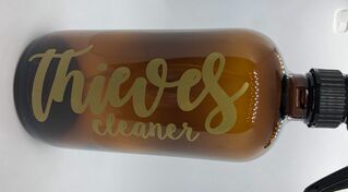16oz spray bottle with a thieves cleaner vinyl decal