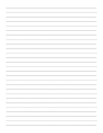 Free lined paper with dashed centerline