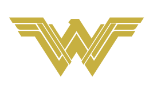 Gold colored modern wonder woman logo from the recent DC universe