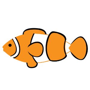 Free clownfish cut file with vibrant orange and white layers, compatible with Cricut.