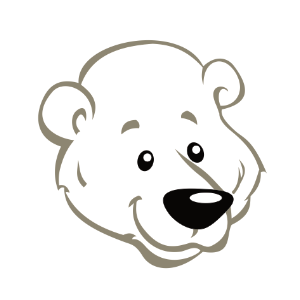 Adorable polar bear face illustration, perfect for crafting projects and compatible with cutting machines like Cricut and Silhouette.