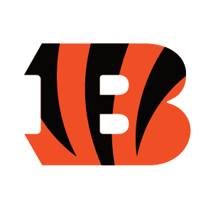 A capital B is orange with Black tiger lines through it. This is a logo for a Free Cincinnati Bengals PNG