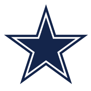 Blue star with a smaller white outline depicting this free Dallas Cowboys logo